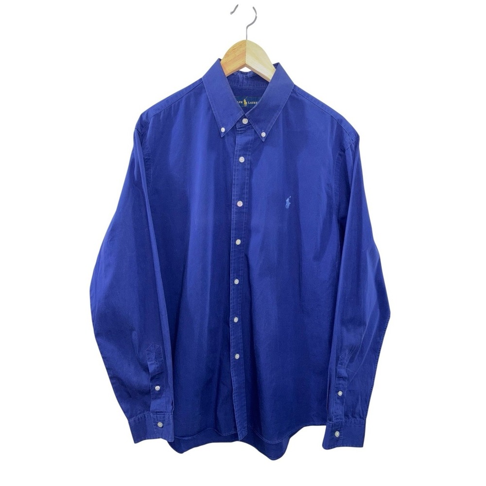Polo Ralph Lauren Mens XL Blue Oxford Shirt Long Sleeve Button Down Classic Fit - Picture 2 of 9
